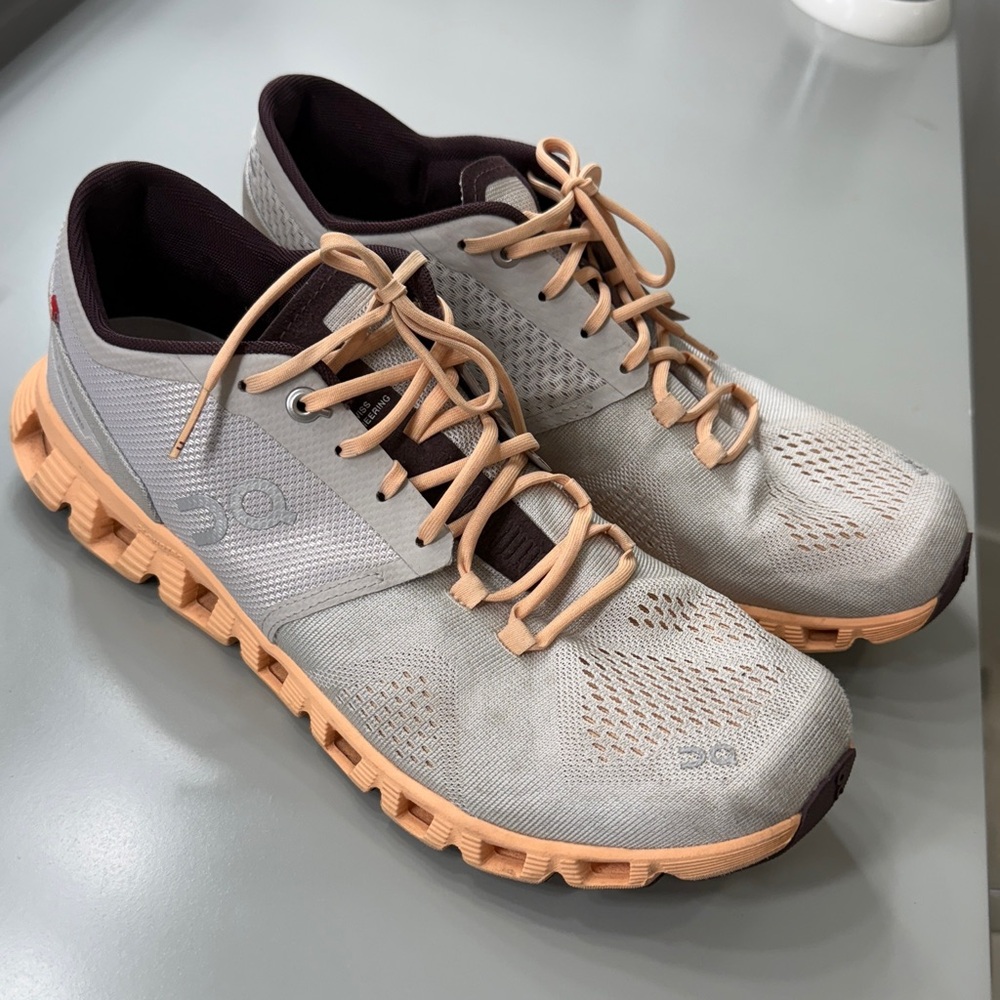 On Women's Athletic Shoes - Cream and Orange